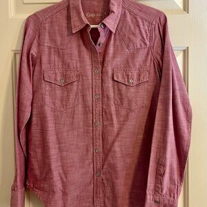 Gap Women's Casual Red Button Down Shirt